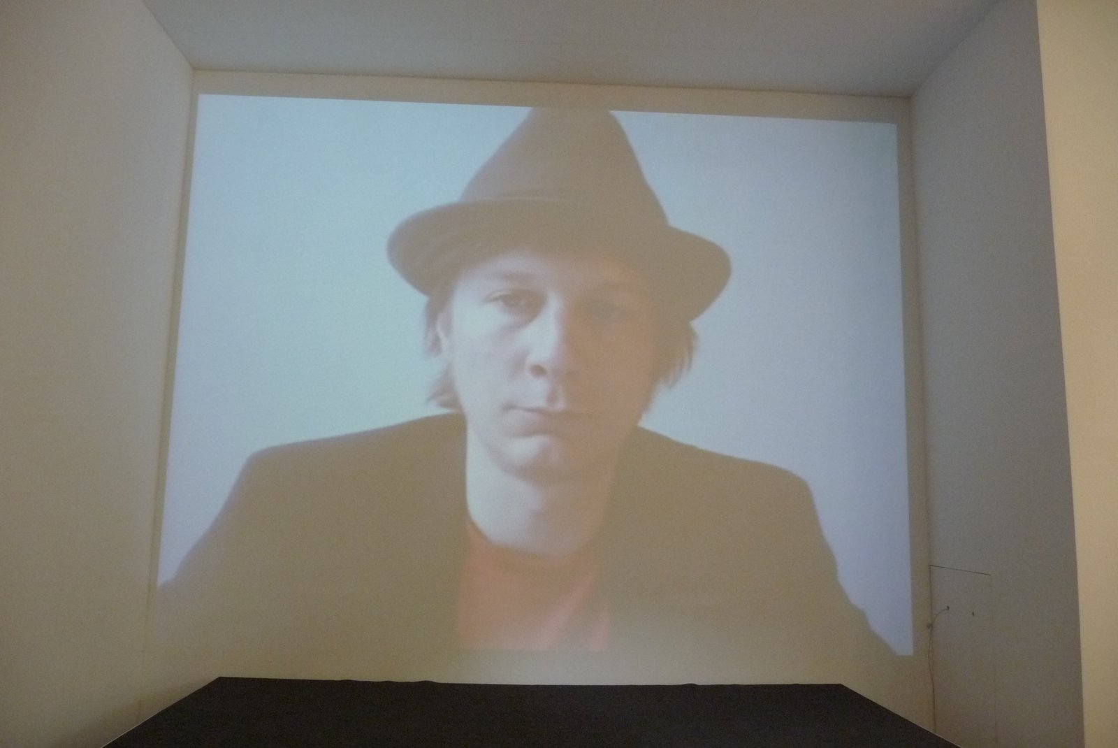 Leipzig 2009 — the streamed face projected in the room